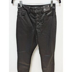 Express Black Faux-Leather Curvy Skinny High-Rise Pants